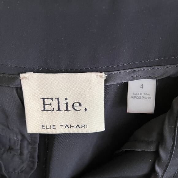 Elie Tahari Black Pant Wide Leg Side Slit Pants Size 4 - Picture 7 of 10